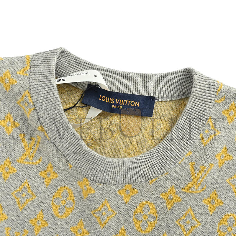 LOUIS VUITTON MONOGRAM GLOW LOGO KNIT SHORT-SLEEVE T-SHIRT 1AHVPC